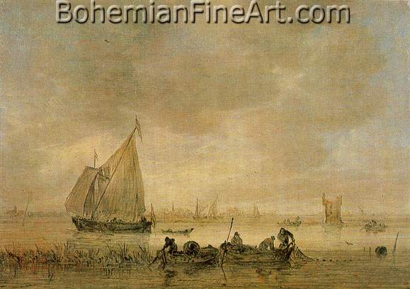 Jan Van Goyen, View near Dordrecht Fine Art Reproduction Oil Painting