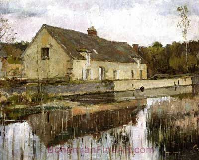 Theodore Robinson, On the Canal Fine Art Reproduction Oil Painting