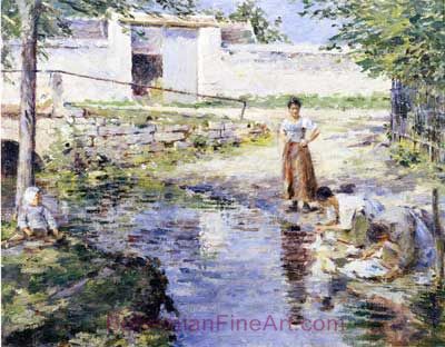 Theodore Robinson, Gossips Fine Art Reproduction Oil Painting