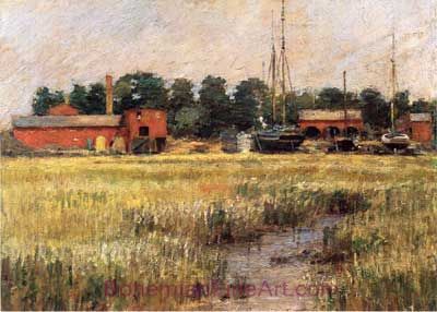 Theodore Robinson, The Ship Yard Fine Art Reproduction Oil Painting